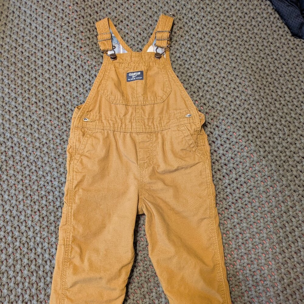 OshKosh B'gosh 24M Mustard Yellow Overalls | Button Closure Legs